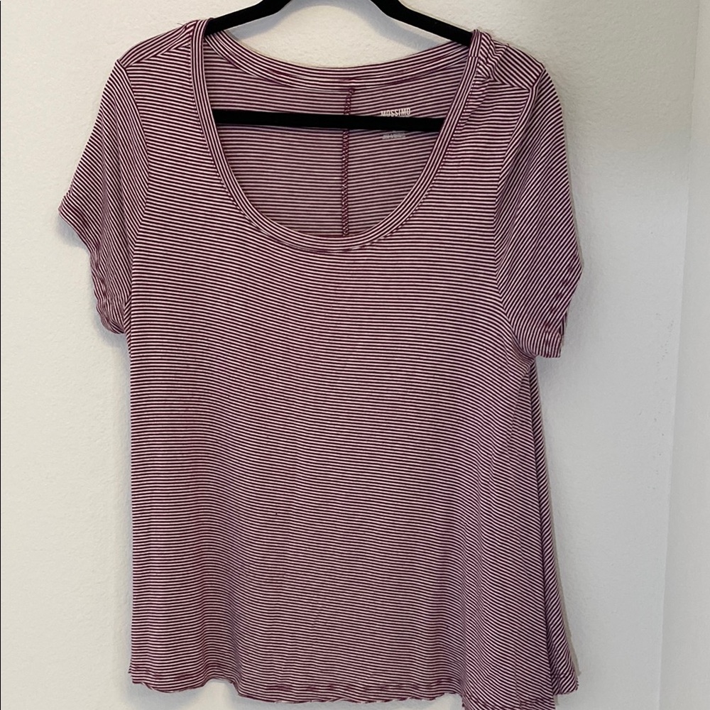 Mossimo Supply Co Burgandy Relaxed Short Sleeve Tee